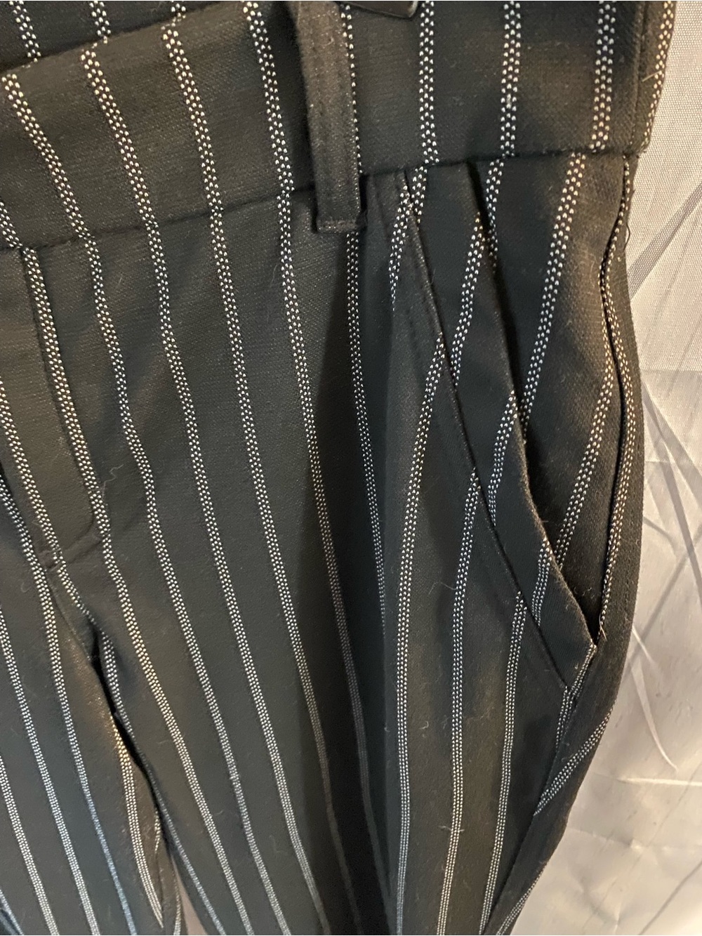 Lee Black Pinstripe Trousers